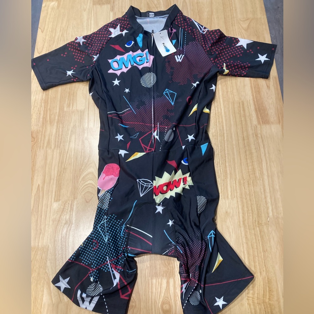Graphic Cycling jersey Triathlon Suit with Comic Print